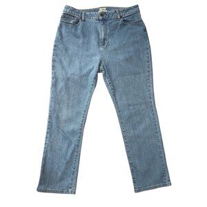 LL Bean Jeans Womens Size 16 Classic Fit Denim Medium Wash Stretch Straight Leg